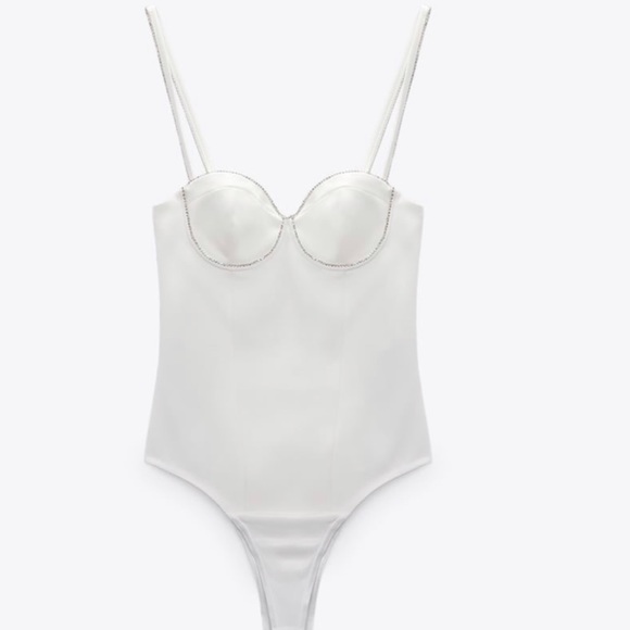 ZARA RHINESTONE CORSET BODYSUIT - Picture 6 of 8